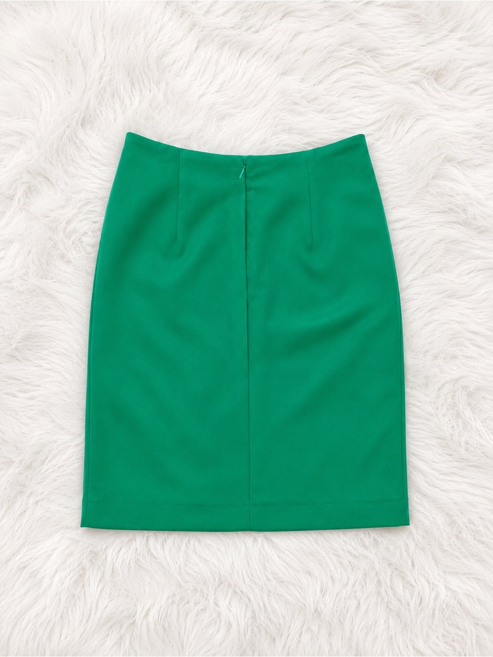 Emerald Green High Waisted Pencil Skirt Size 4 Gold Button Chic Preppy Office - Picture 3 of 3